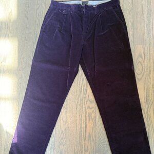 J. Crew 34x30 Relaxed double-pleated Corduroy Pants